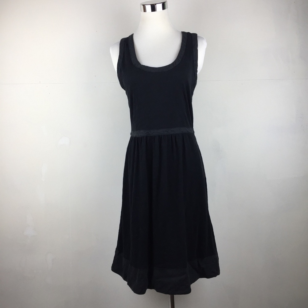 J Crew Black Sleeveless Dress Scoop Neck Fit Flare